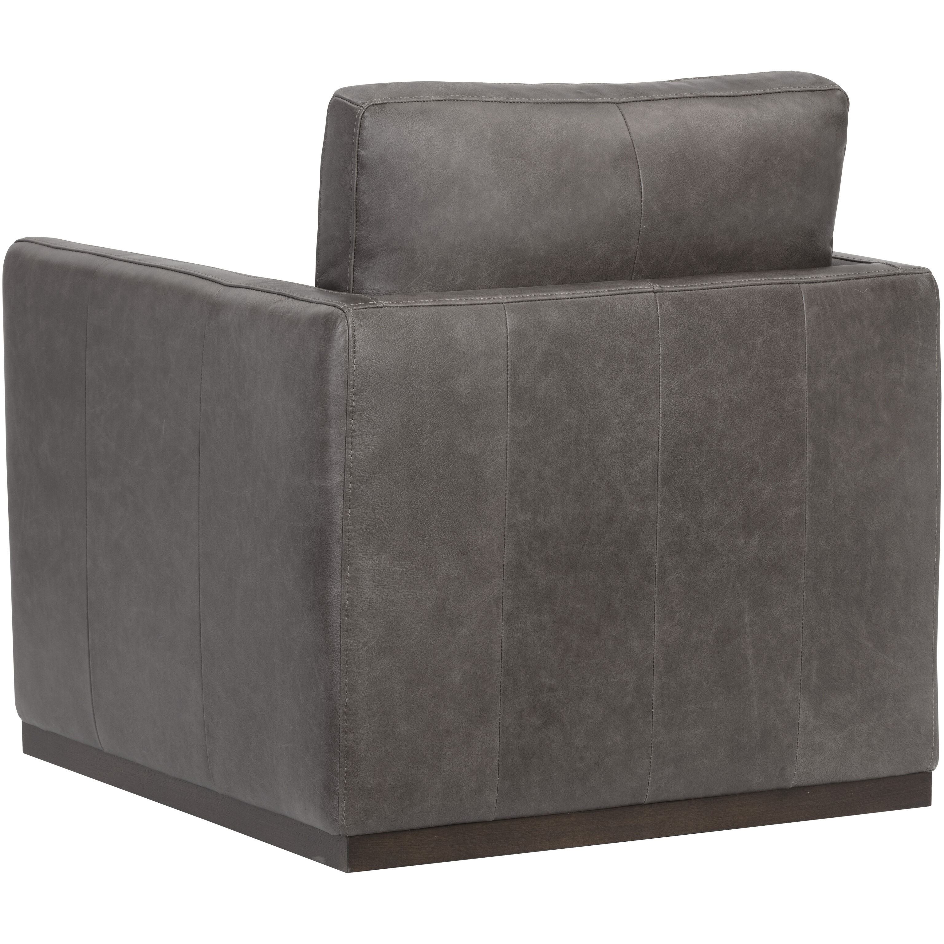Portman Marseille Concrete Leather Swivel Lounge Chair